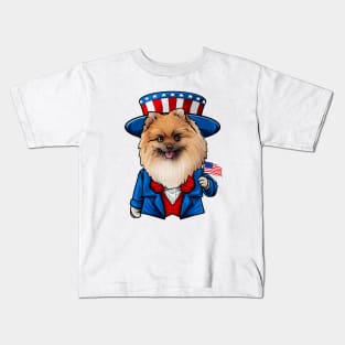 Fourth of July Pomeranian Kids T-Shirt